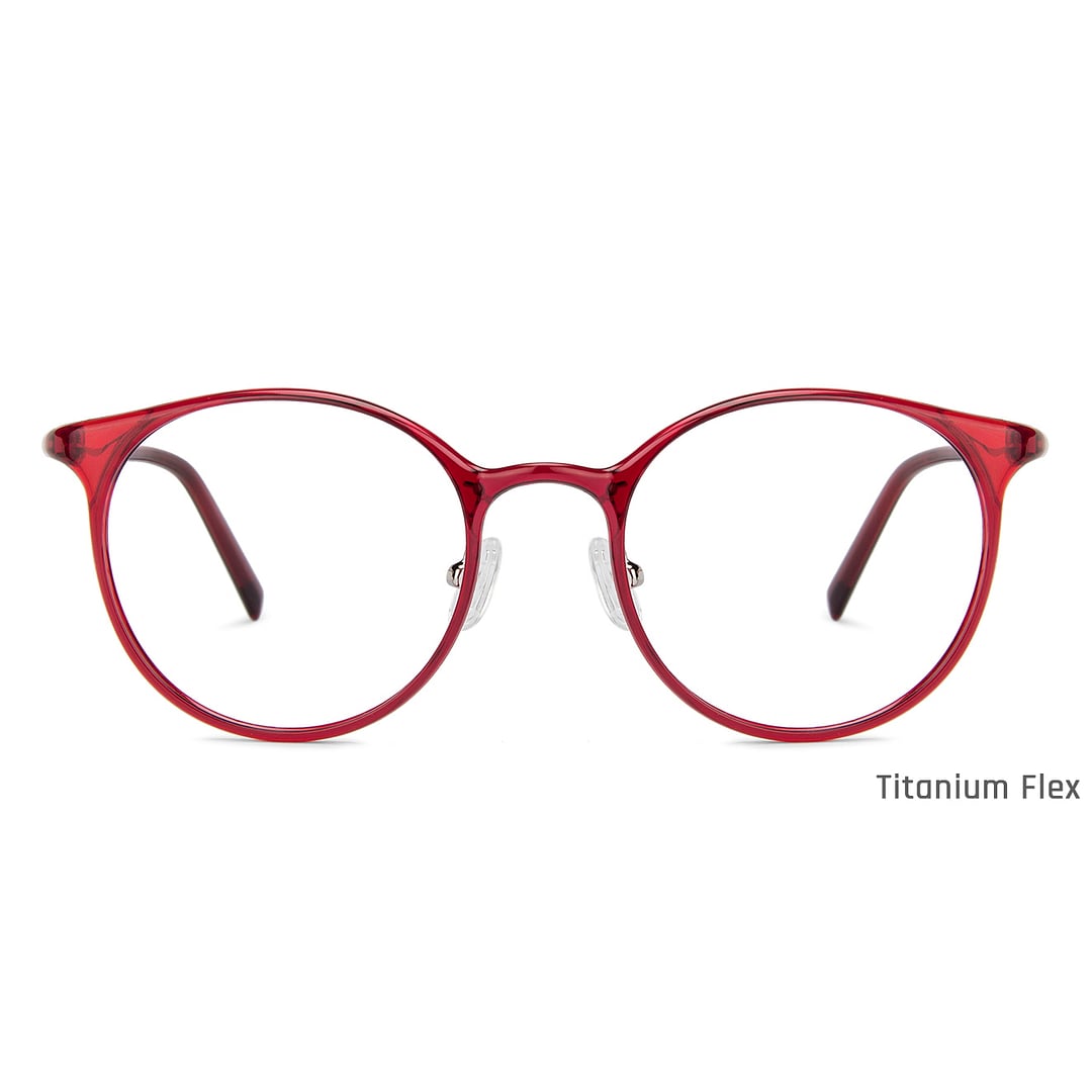 John Jacobs Online Red Full Rim Round left side