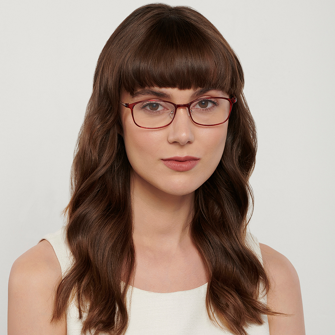 John Jacobs Online Red Full Rim Rectangle left side