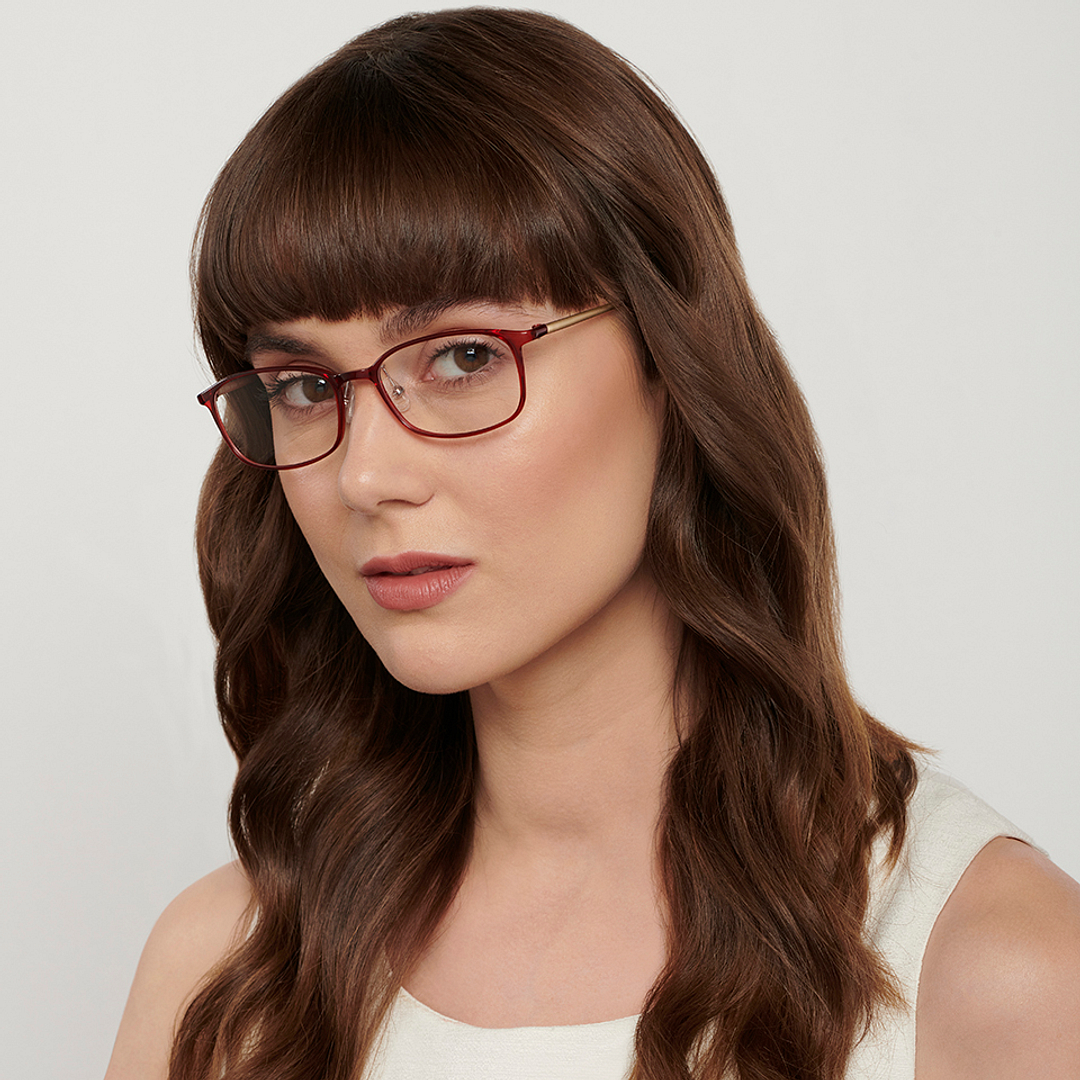 John Jacobs Online Red Full Rim Rectangle right side