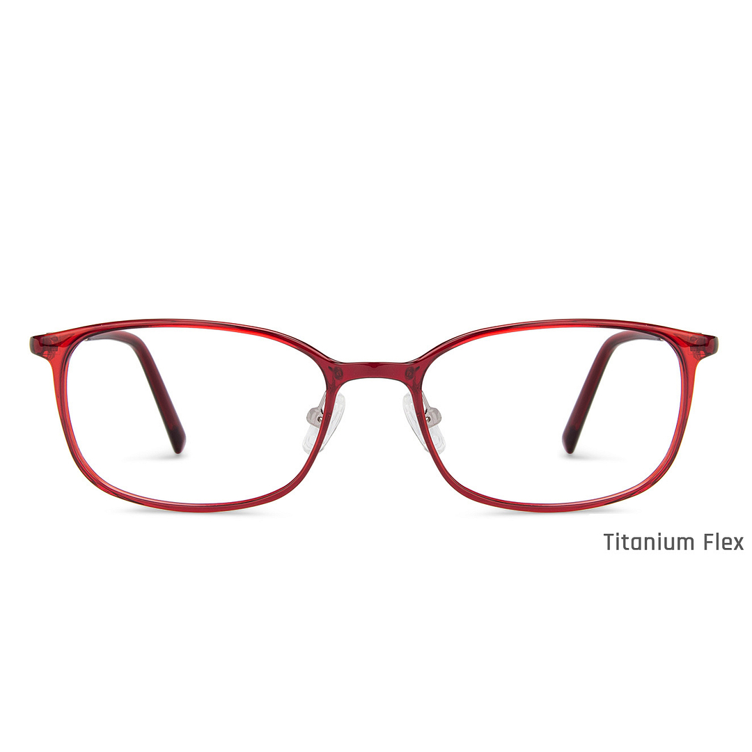 John Jacobs Online Red Full Rim Rectangle left side
