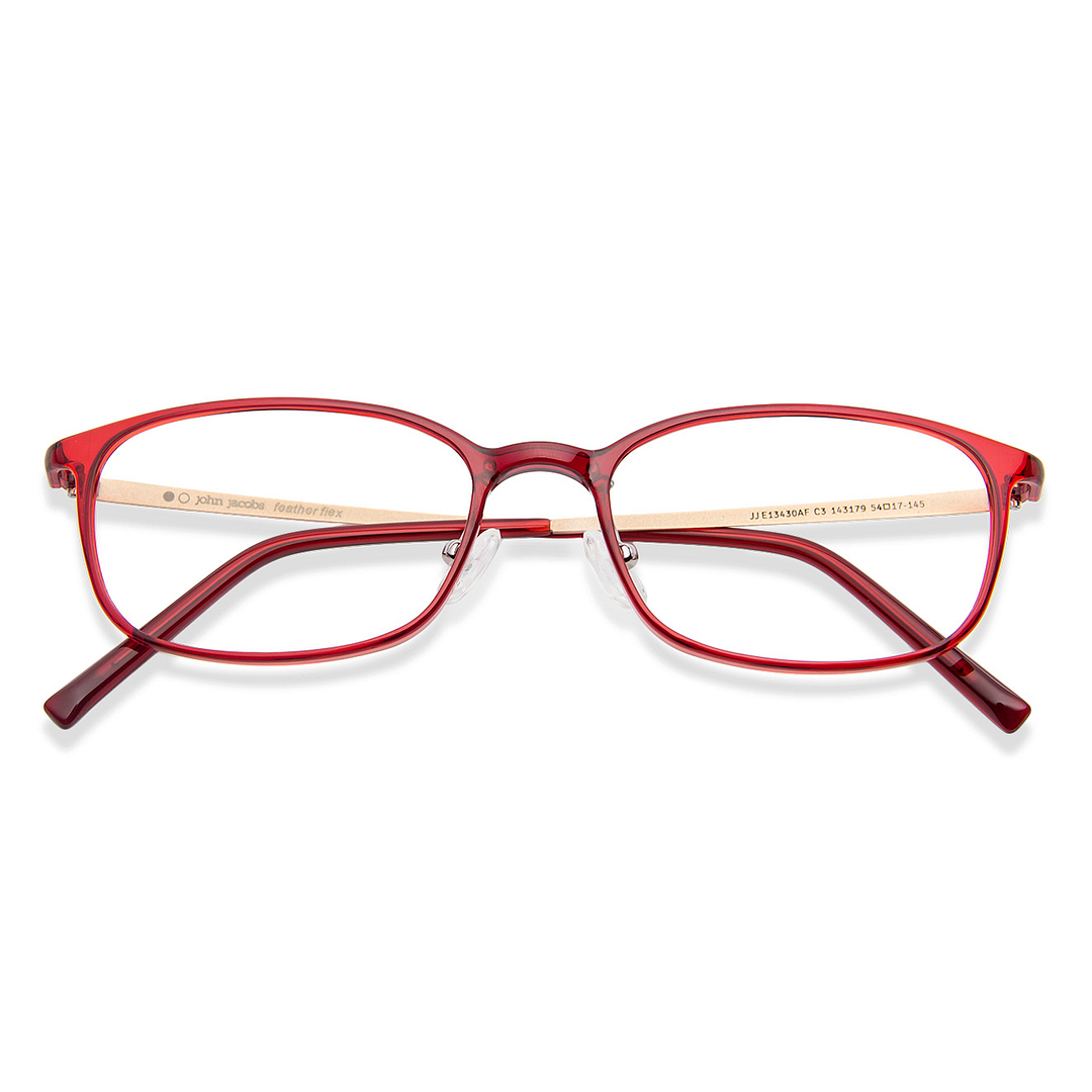 John Jacobs Online Red Full Rim Rectangle left side