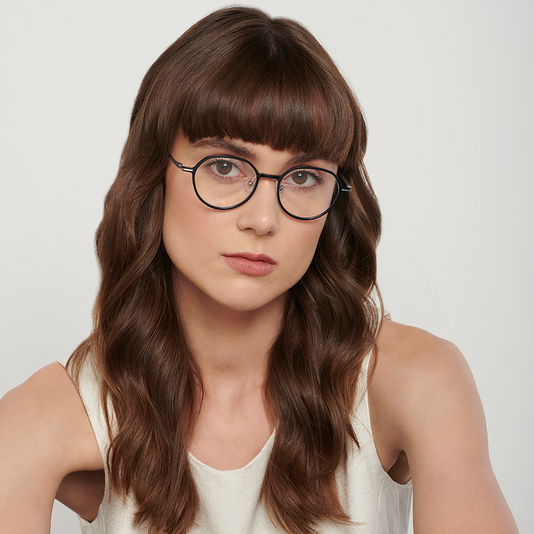 John Jacobs Online Sky Blue Full Rim Round left side