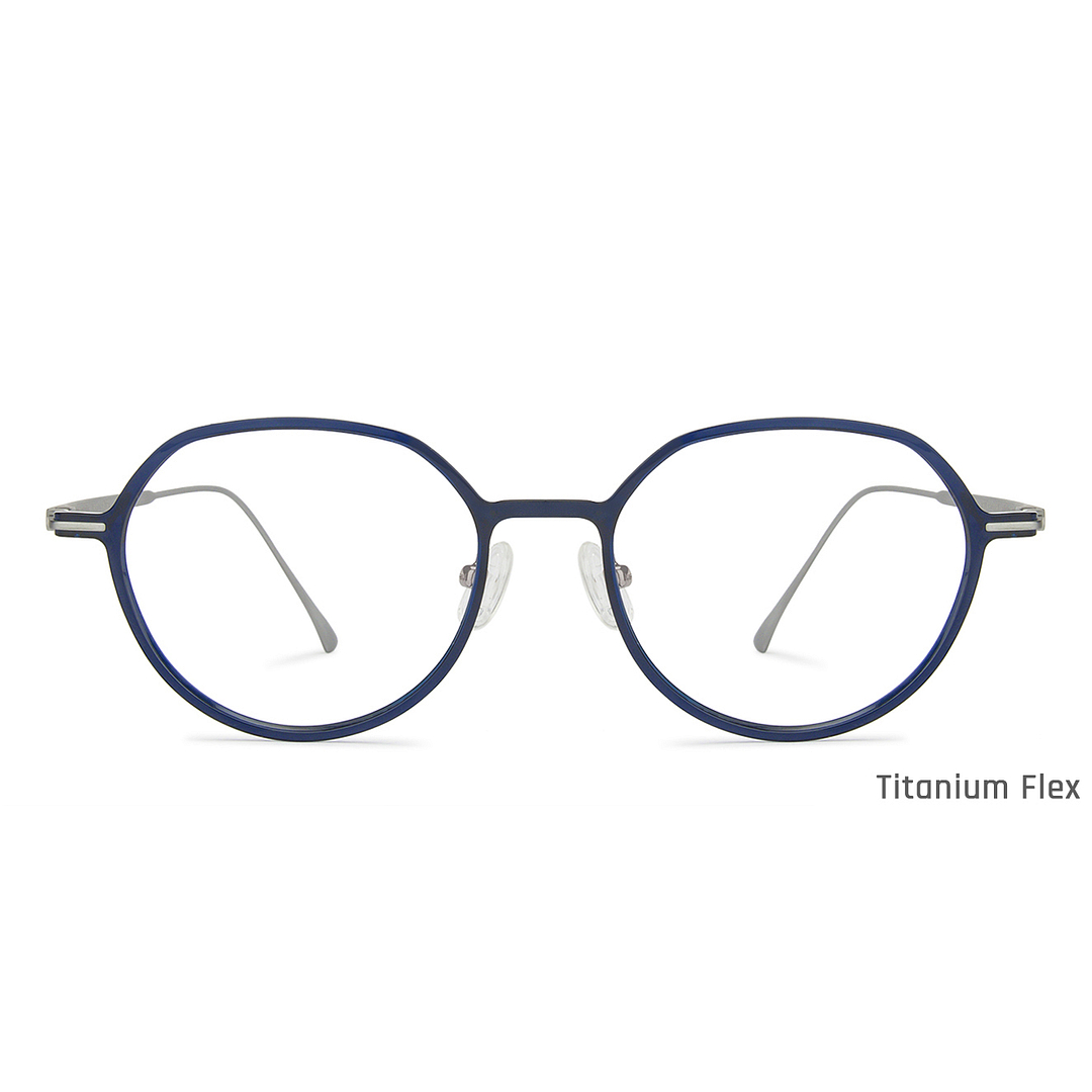 John Jacobs Online Sky Blue Full Rim Round left side