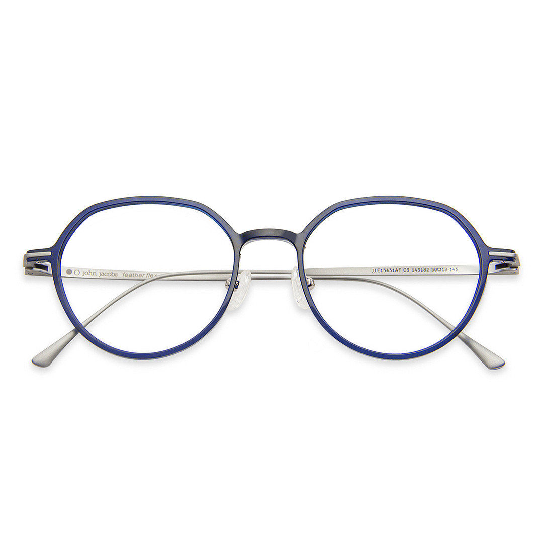 John Jacobs Online Sky Blue Full Rim Round left side