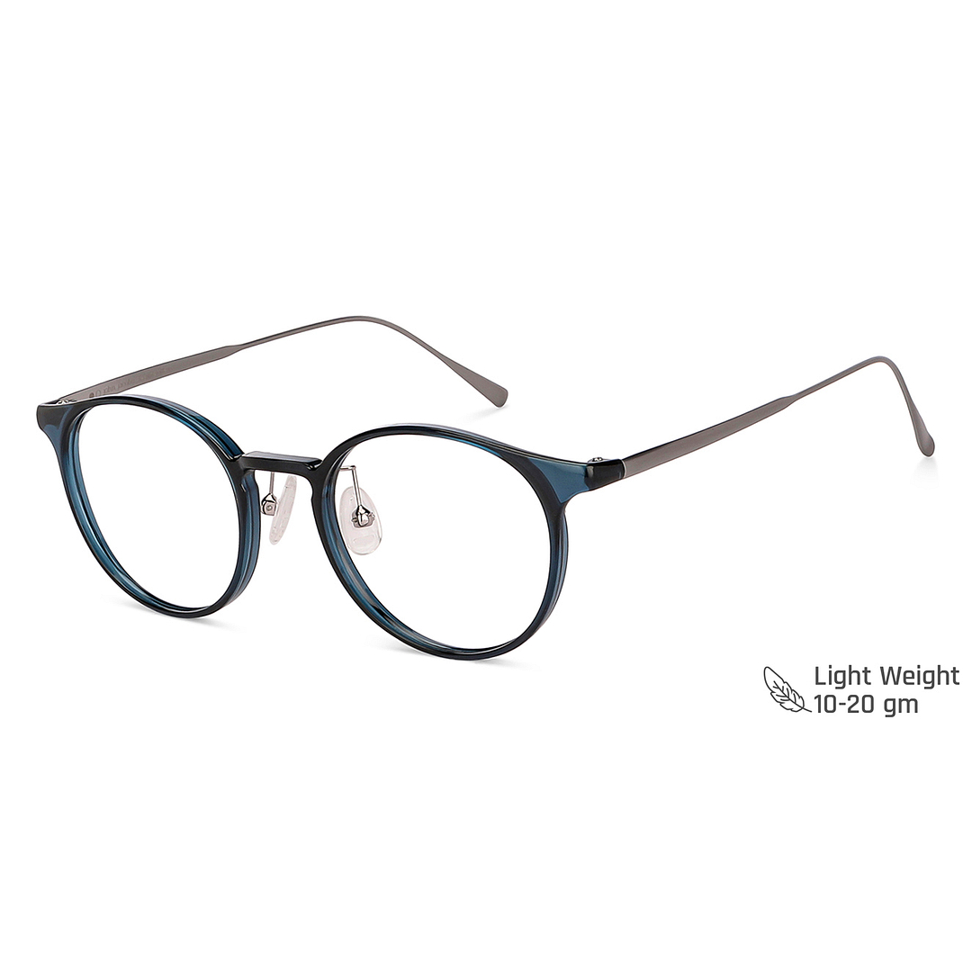 John Jacobs Online Sky Blue Full Rim Round left side
