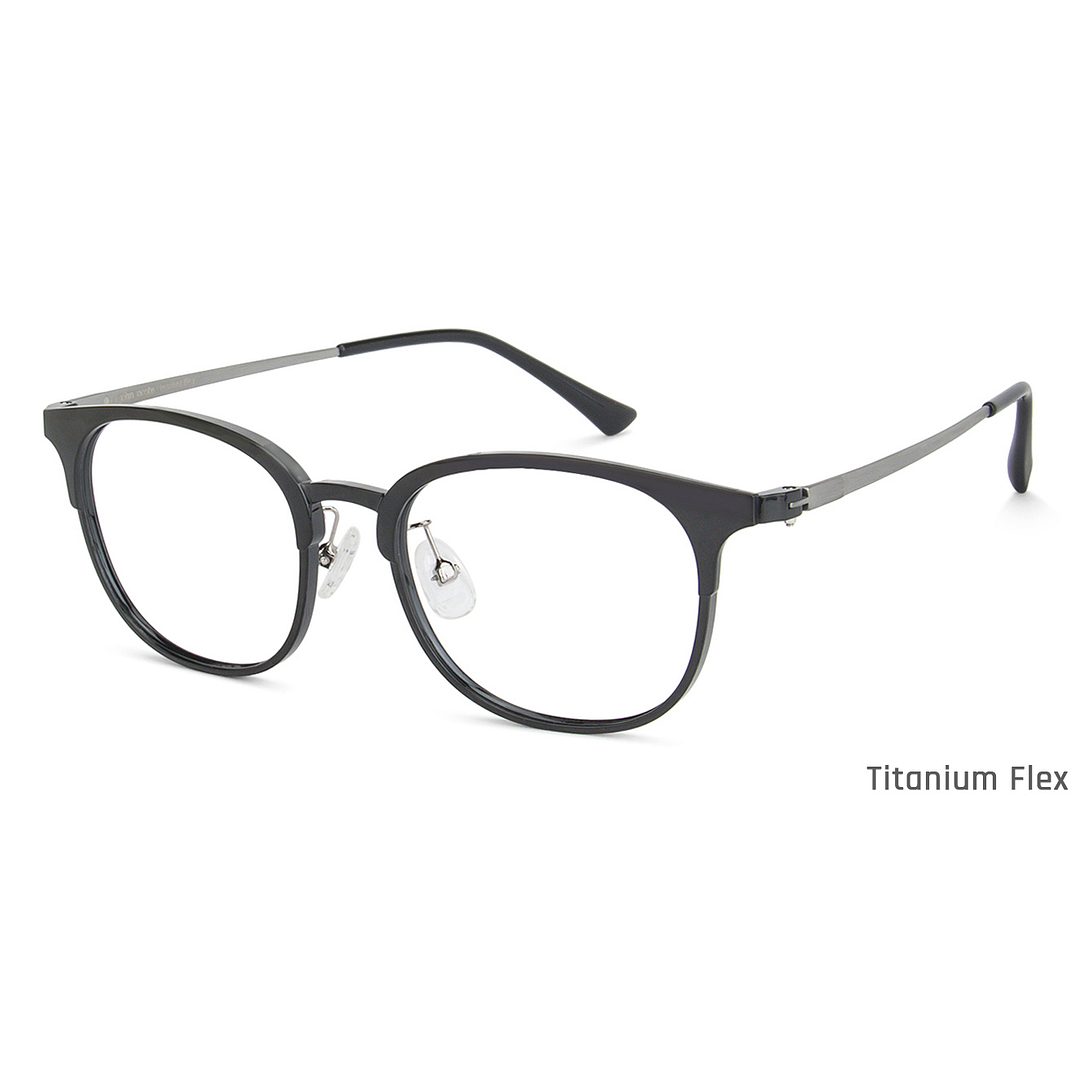 John Jacobs Black Full Rim Clubmaster left side