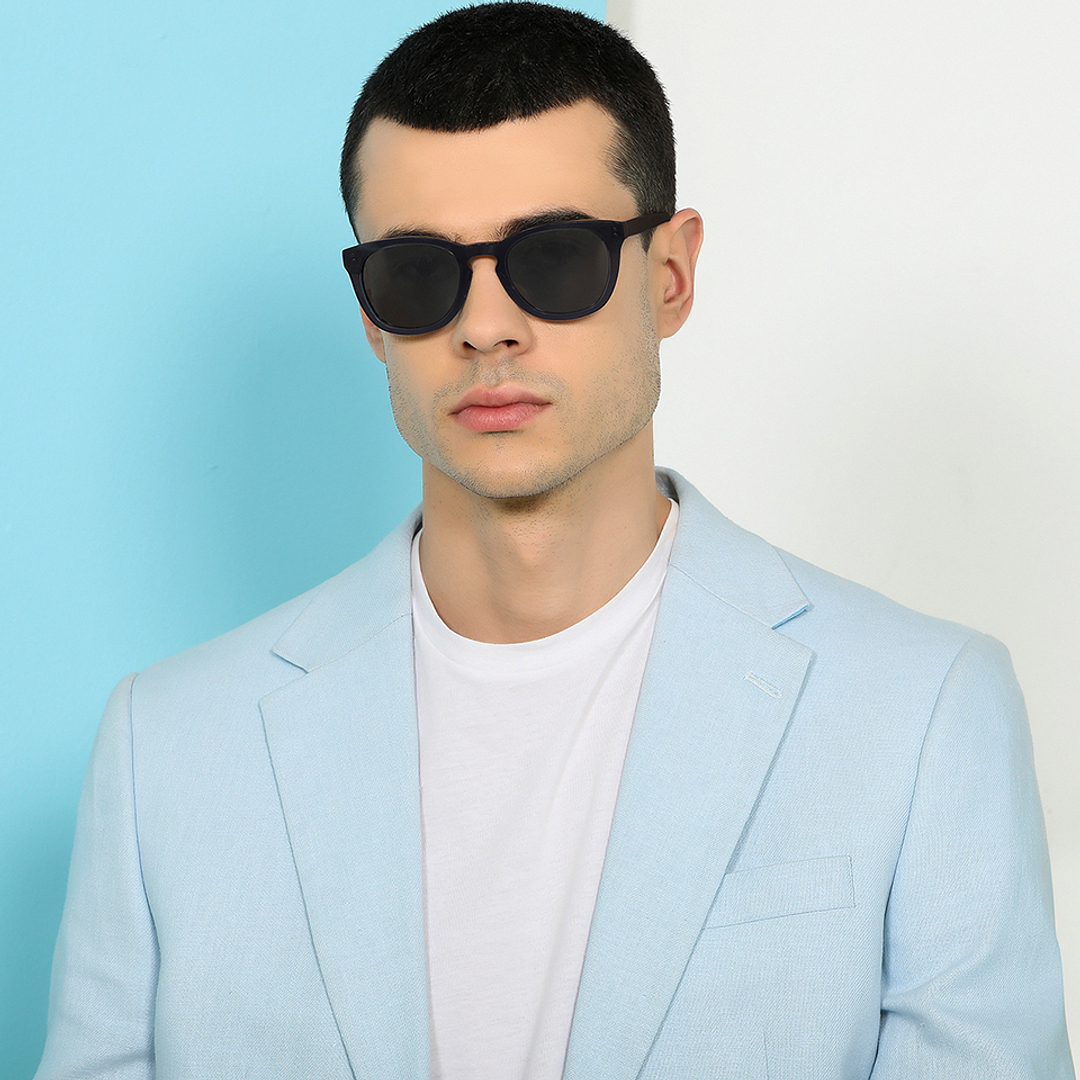 John Jacobs Sky Blue Full Rim Square left side