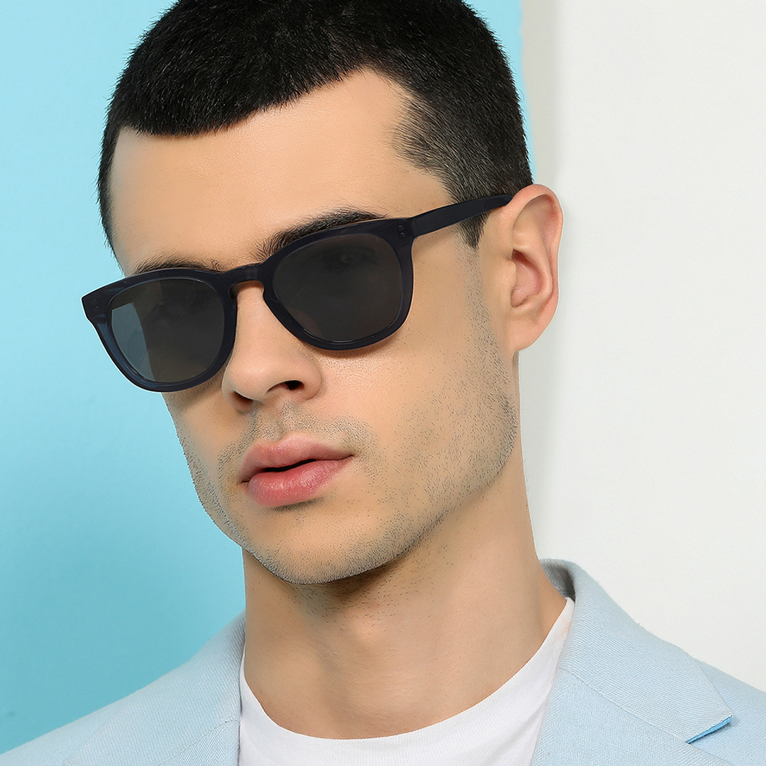 John Jacobs Sky Blue Full Rim Square left side