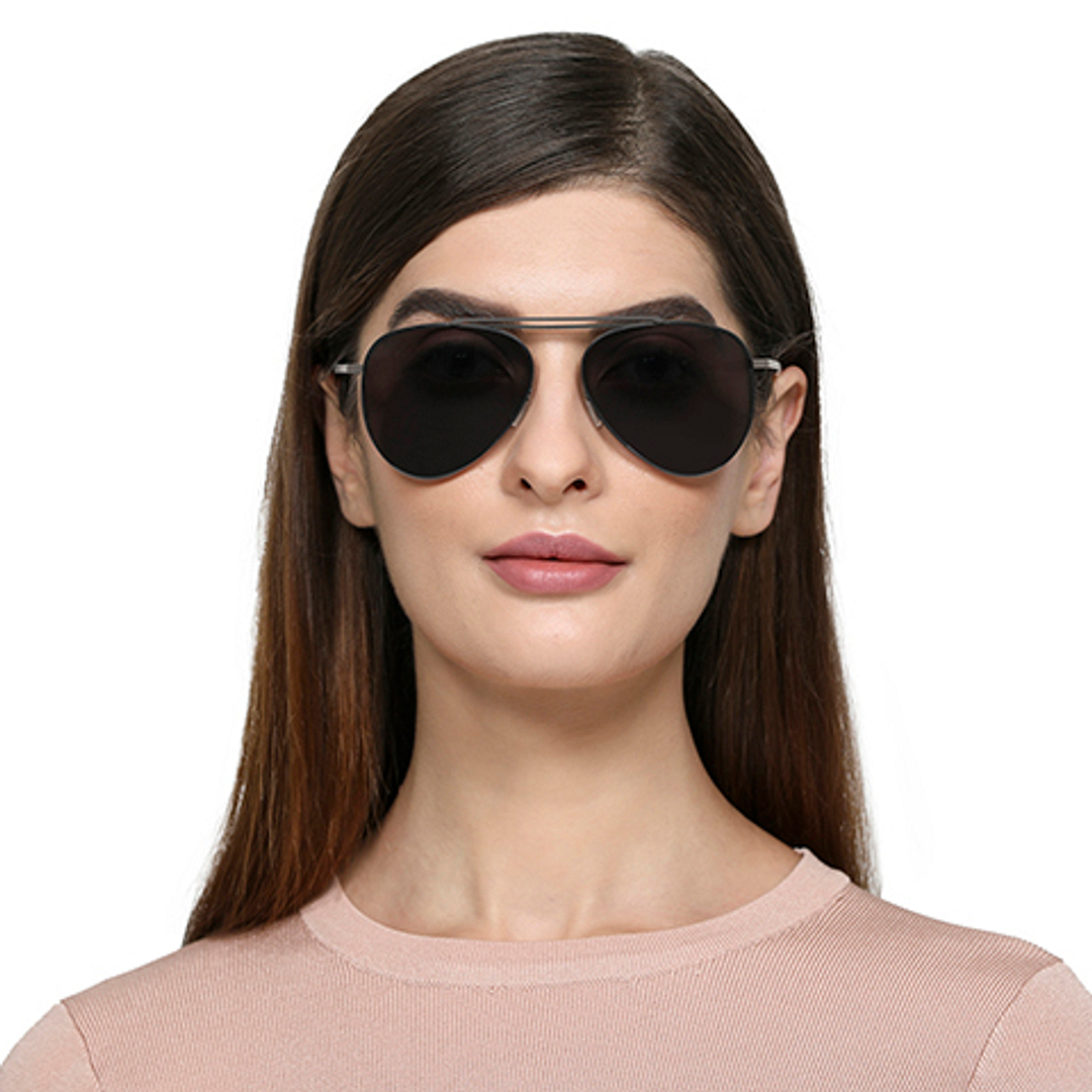 John Jacobs Online Gunmetal Half Rim Aviator right side