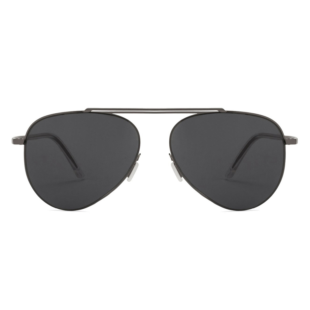 John Jacobs Online Gunmetal Half Rim Aviator left side