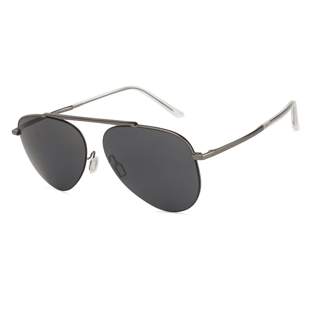 John Jacobs Online Gunmetal Half Rim Aviator left side