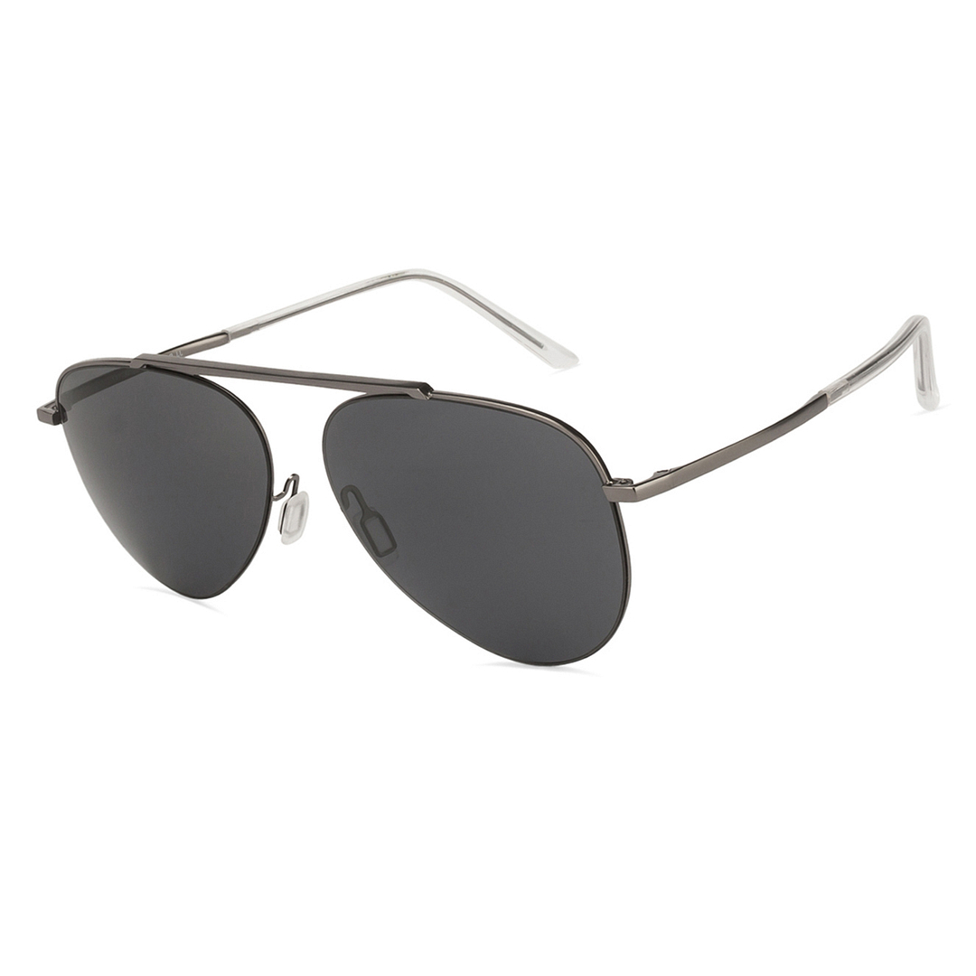 John Jacobs Online Gunmetal Half Rim Aviator right side