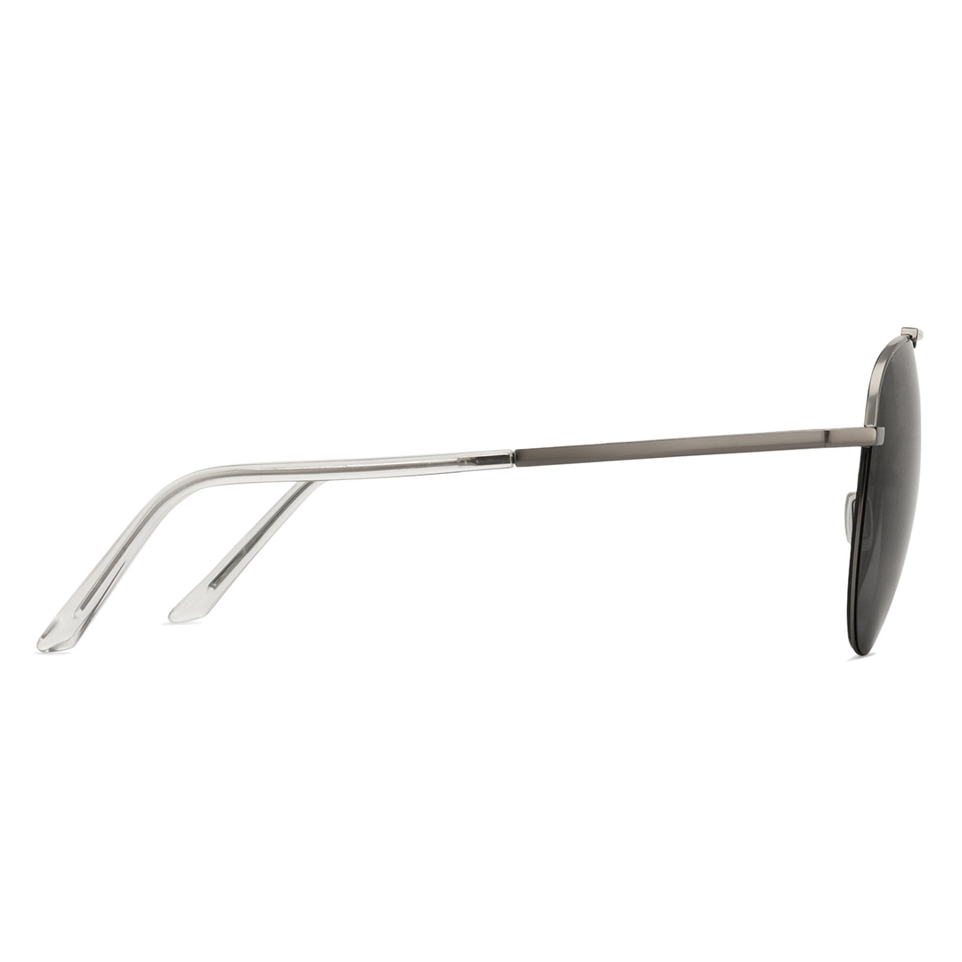 John Jacobs Online Gunmetal Half Rim Aviator left side