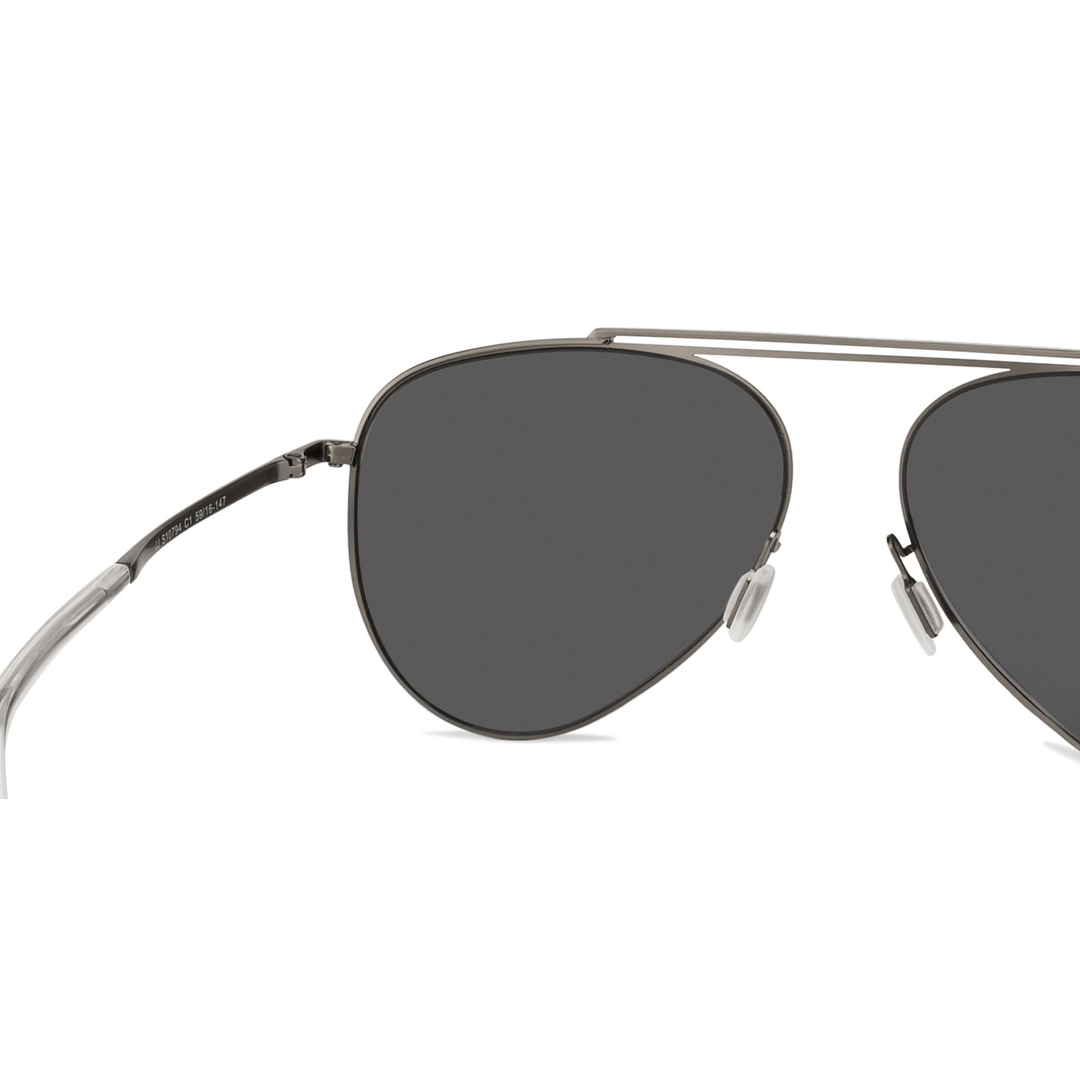 John Jacobs Online Gunmetal Half Rim Aviator right side