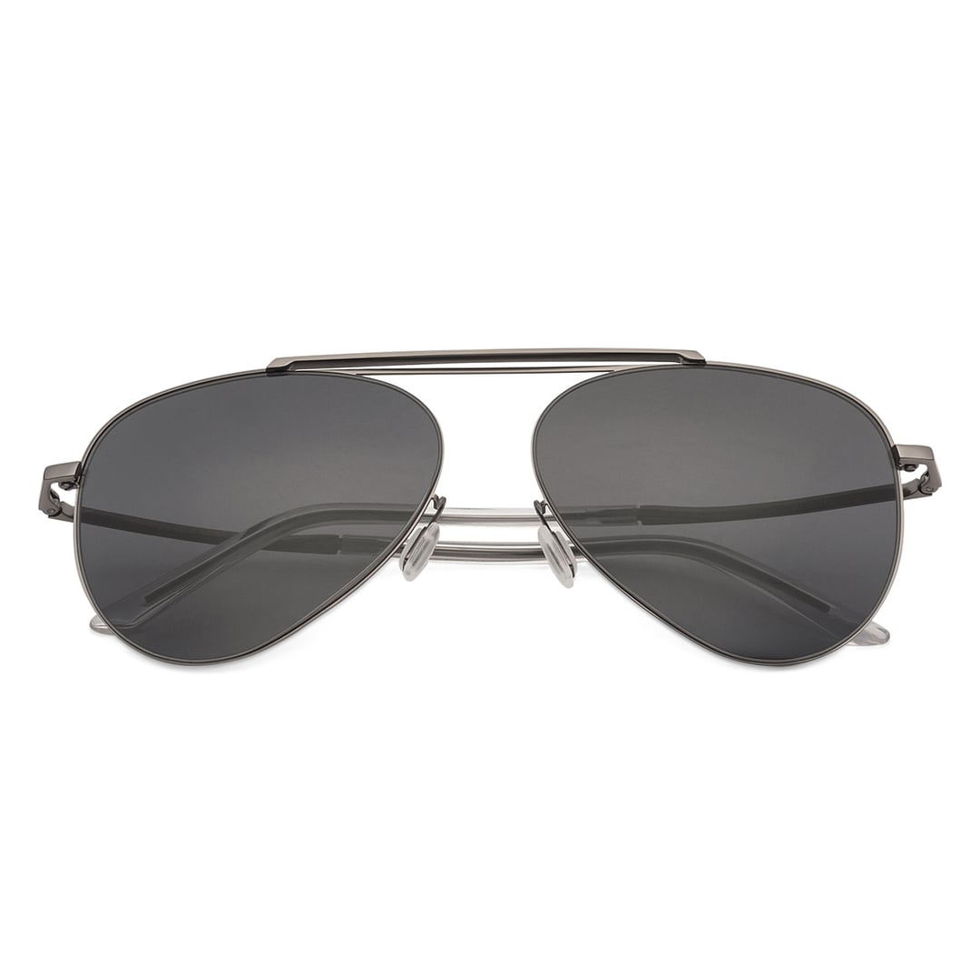 John Jacobs Online Gunmetal Half Rim Aviator left side