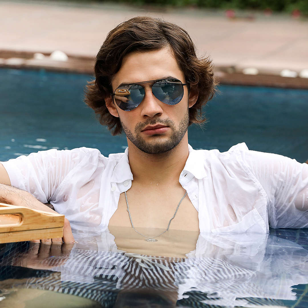 John Jacobs Online Black Half Rim Aviator left side