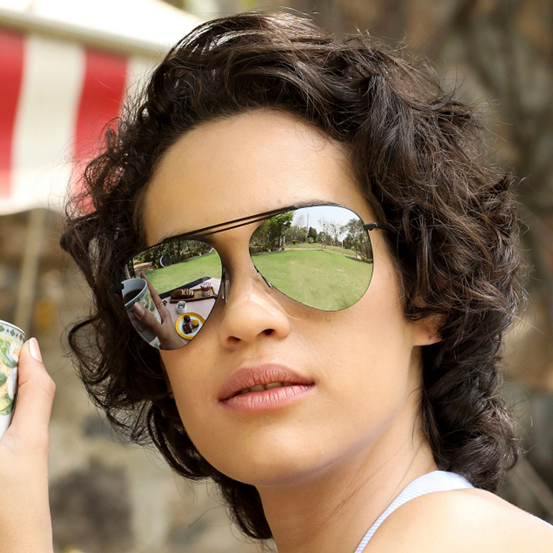 John Jacobs Online Black Half Rim Aviator left side