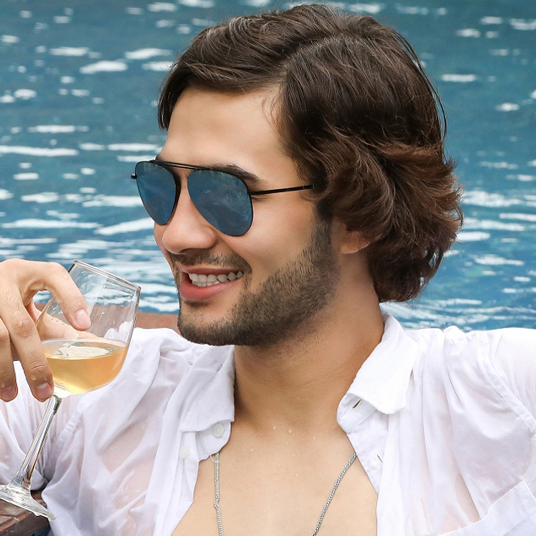 John Jacobs Online Black Half Rim Aviator right side