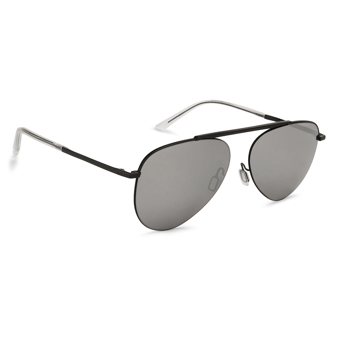 John Jacobs Online Black Half Rim Aviator left side