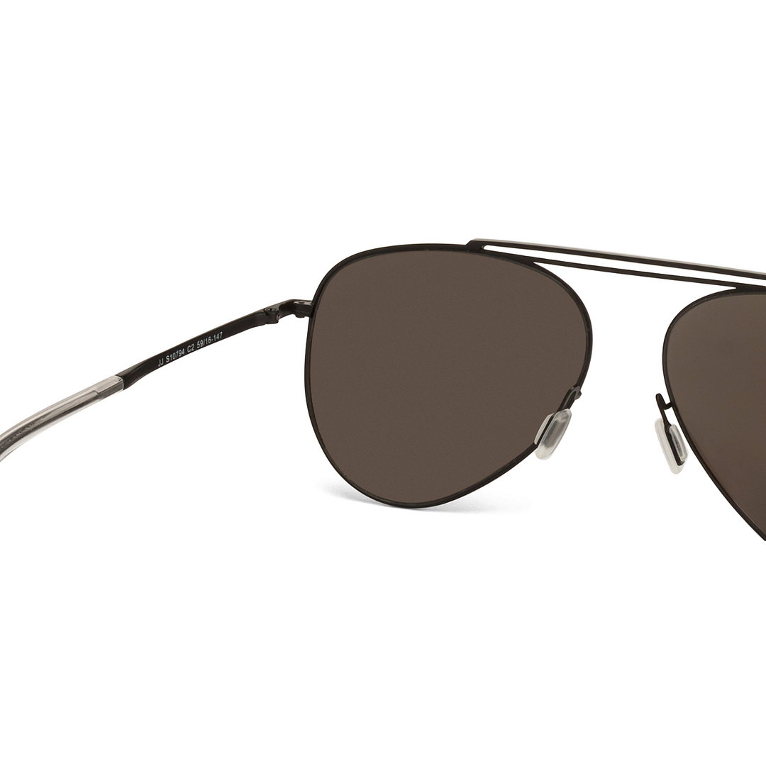John Jacobs Online Black Half Rim Aviator left side