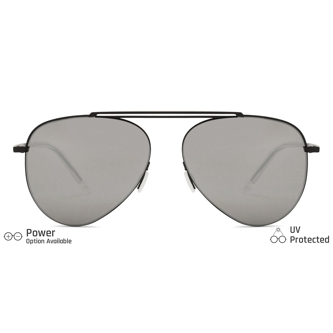 John Jacobs Online Black Half Rim Aviator left side