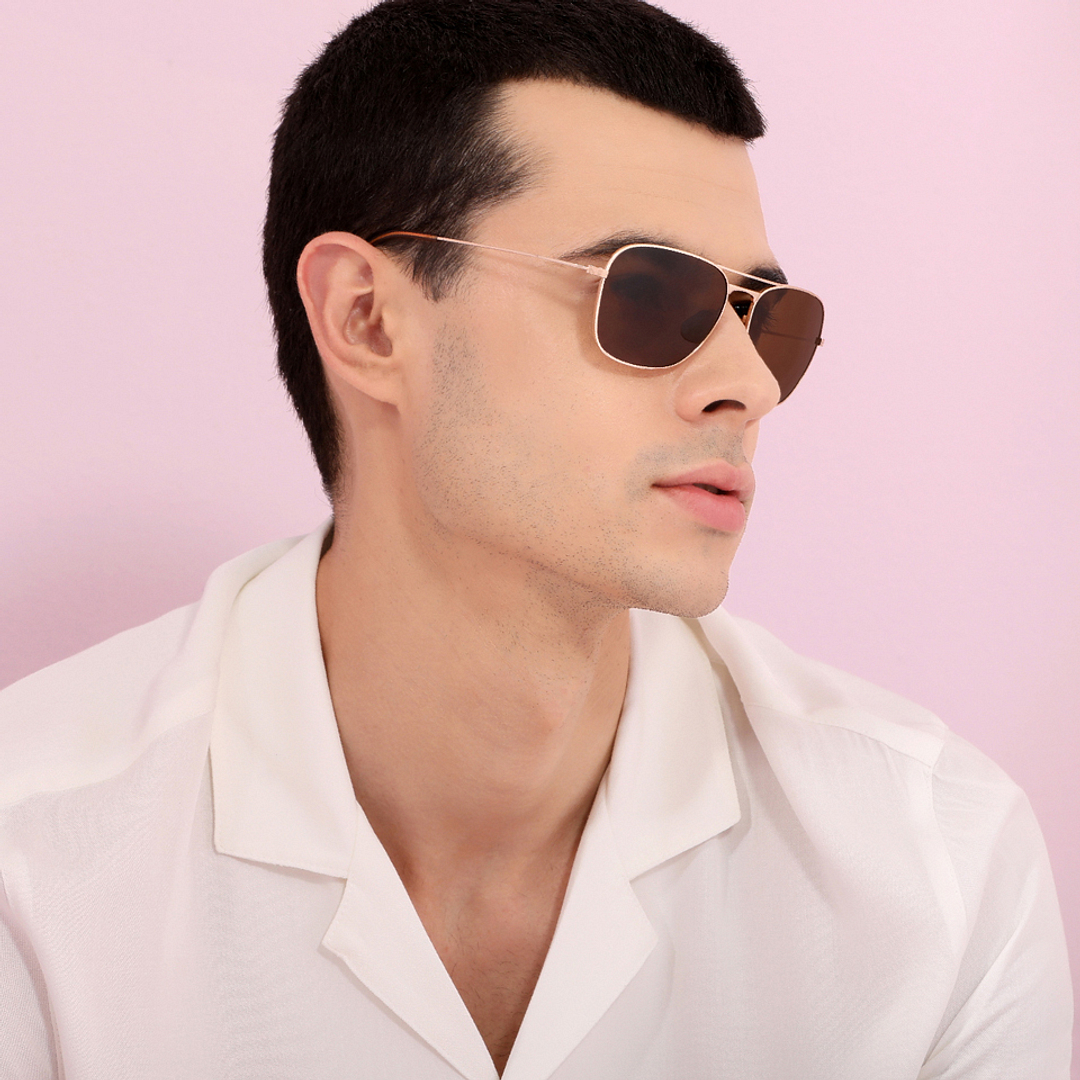 John Jacobs Online Gold Full Rim Rectangle right side