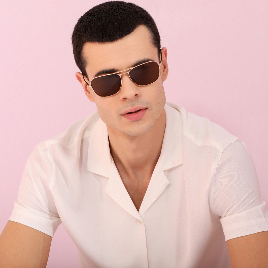 John Jacobs Online Gold Full Rim Rectangle right side