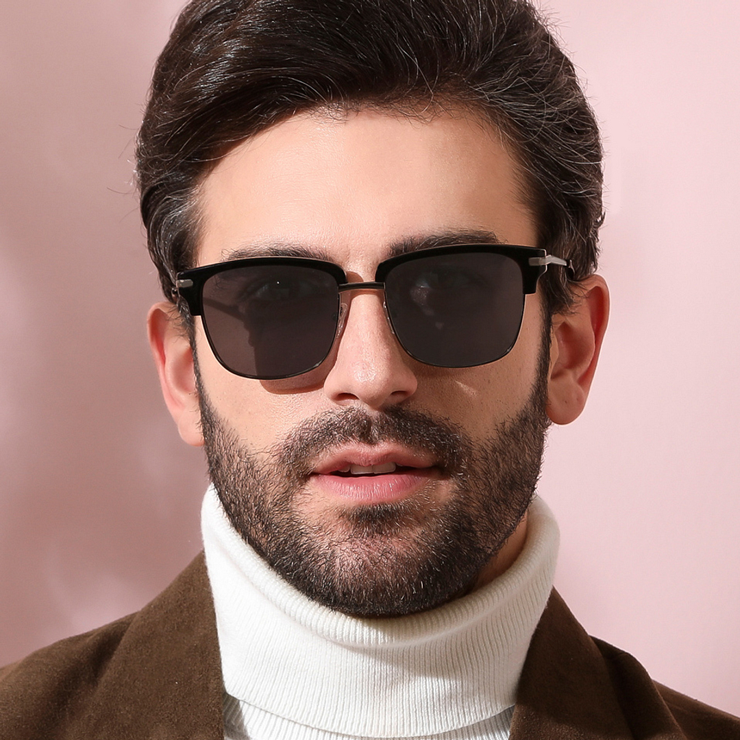 John Jacobs Black Full Rim Clubmaster left side