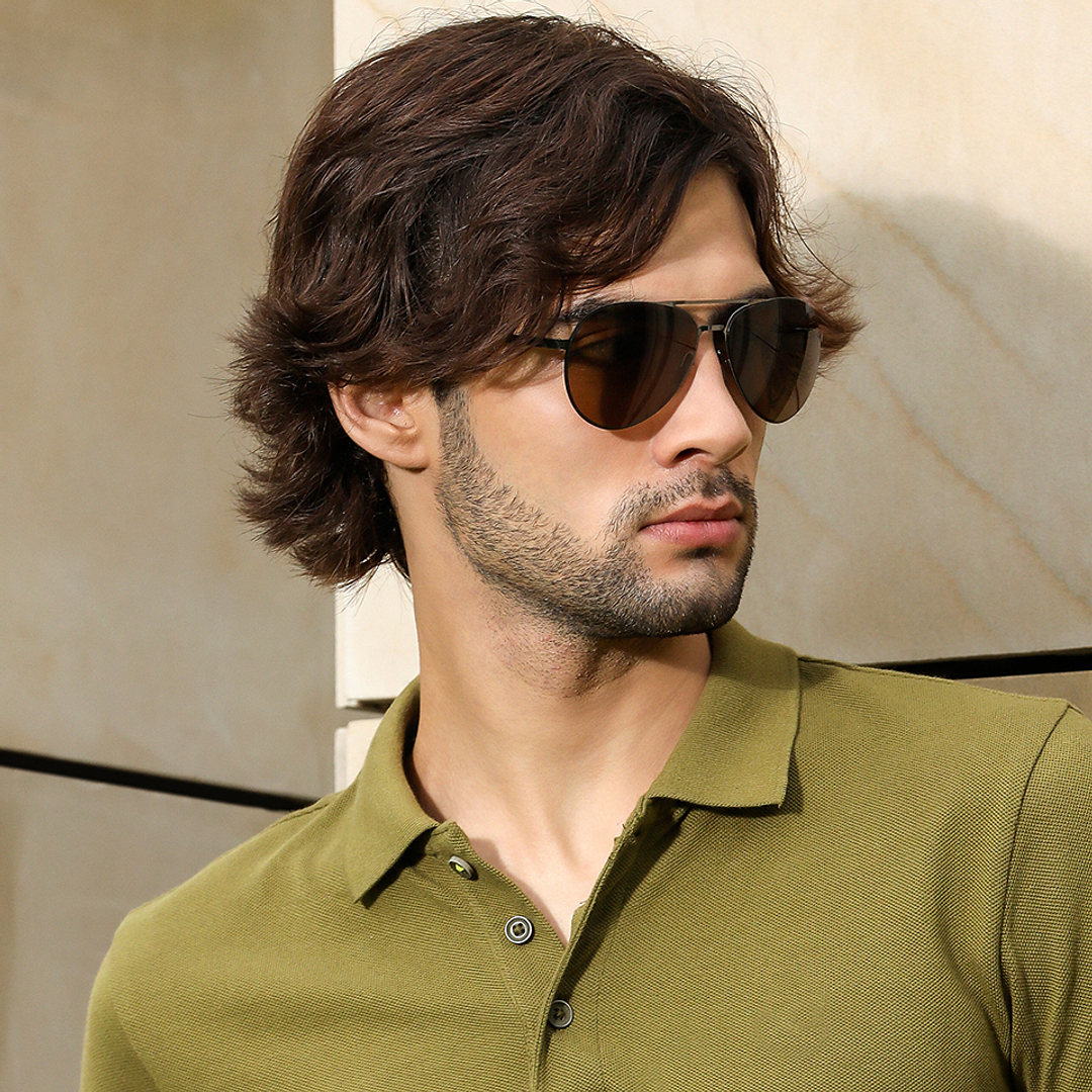 John Jacobs Online Gunmetal Full Rim Aviator right side