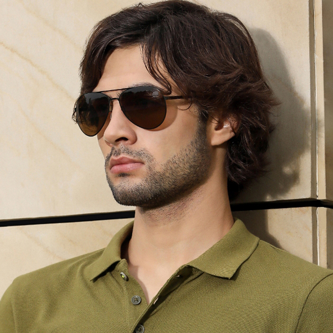 John Jacobs Online Gunmetal Full Rim Aviator left side