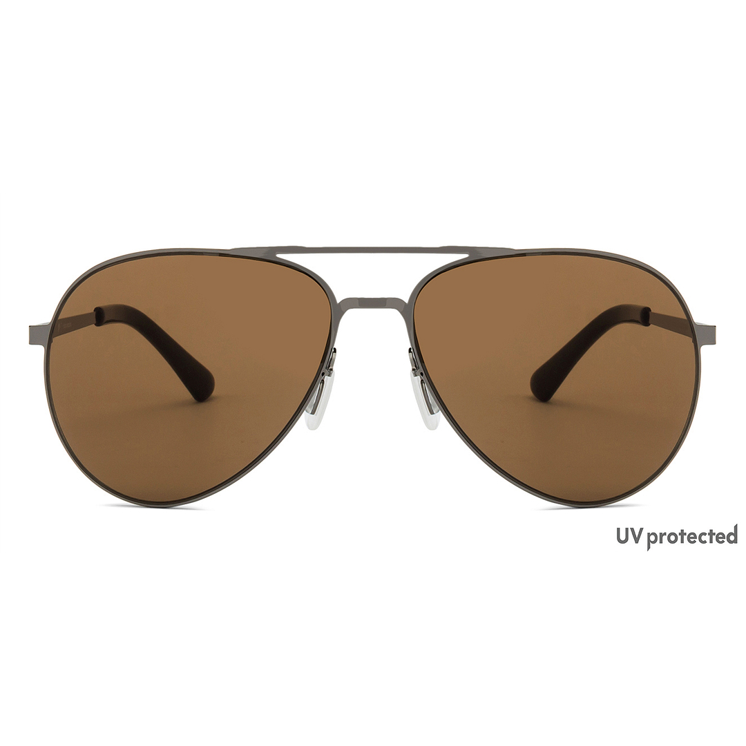 John Jacobs Online Gunmetal Full Rim Aviator left side