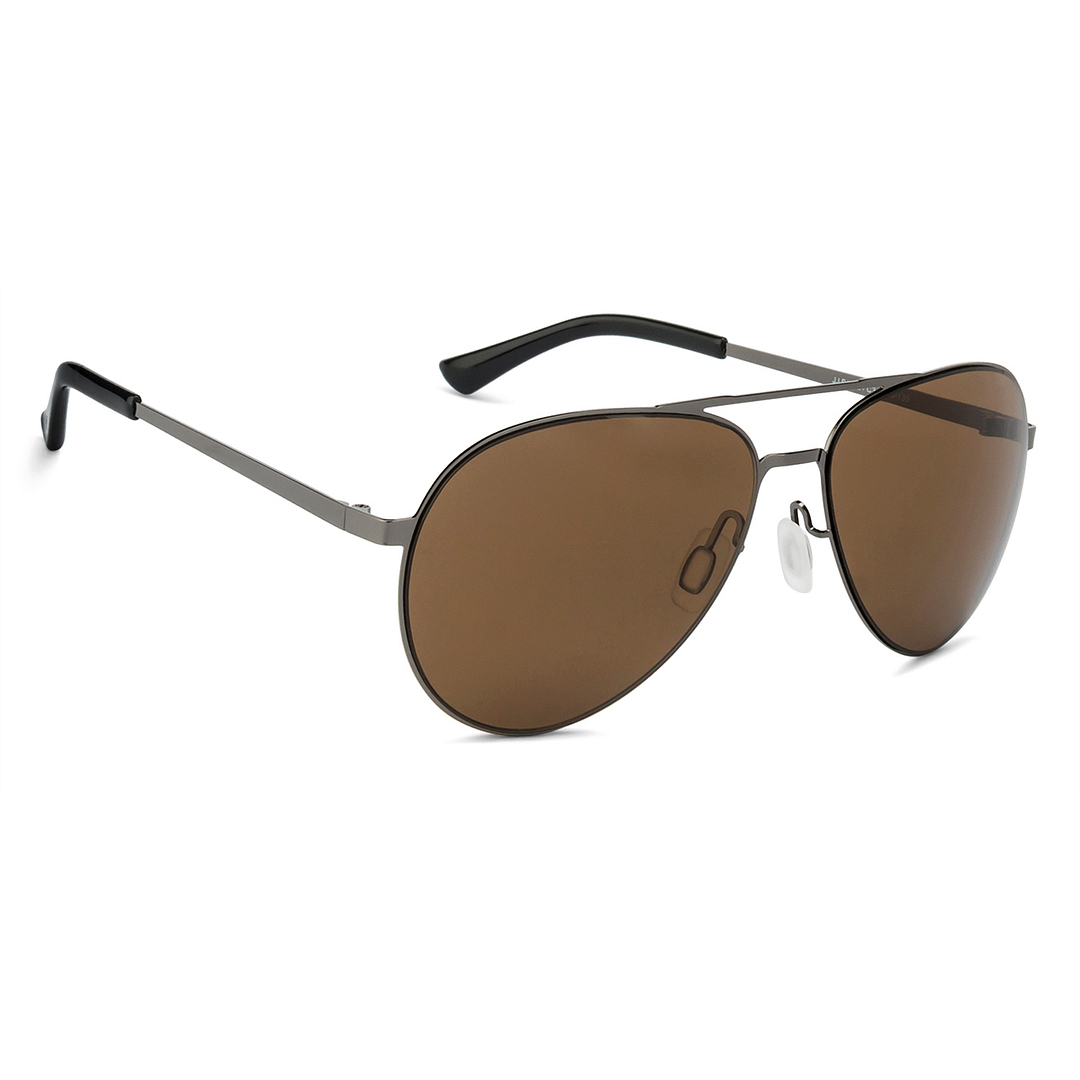 John Jacobs Online Gunmetal Full Rim Aviator left side