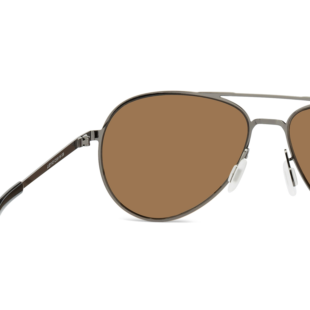 John Jacobs Online Gunmetal Full Rim Aviator left side