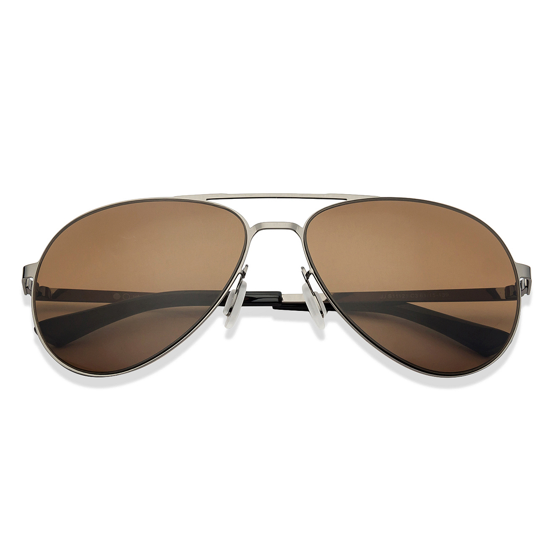 John Jacobs Online Gunmetal Full Rim Aviator right side