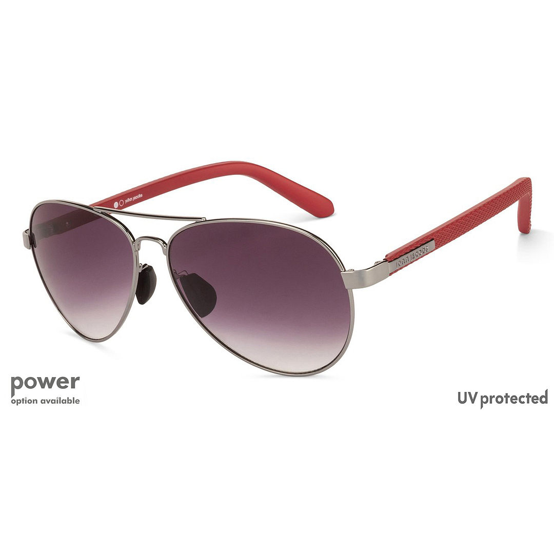 John Jacobs Gunmetal Full Rim Aviator left side