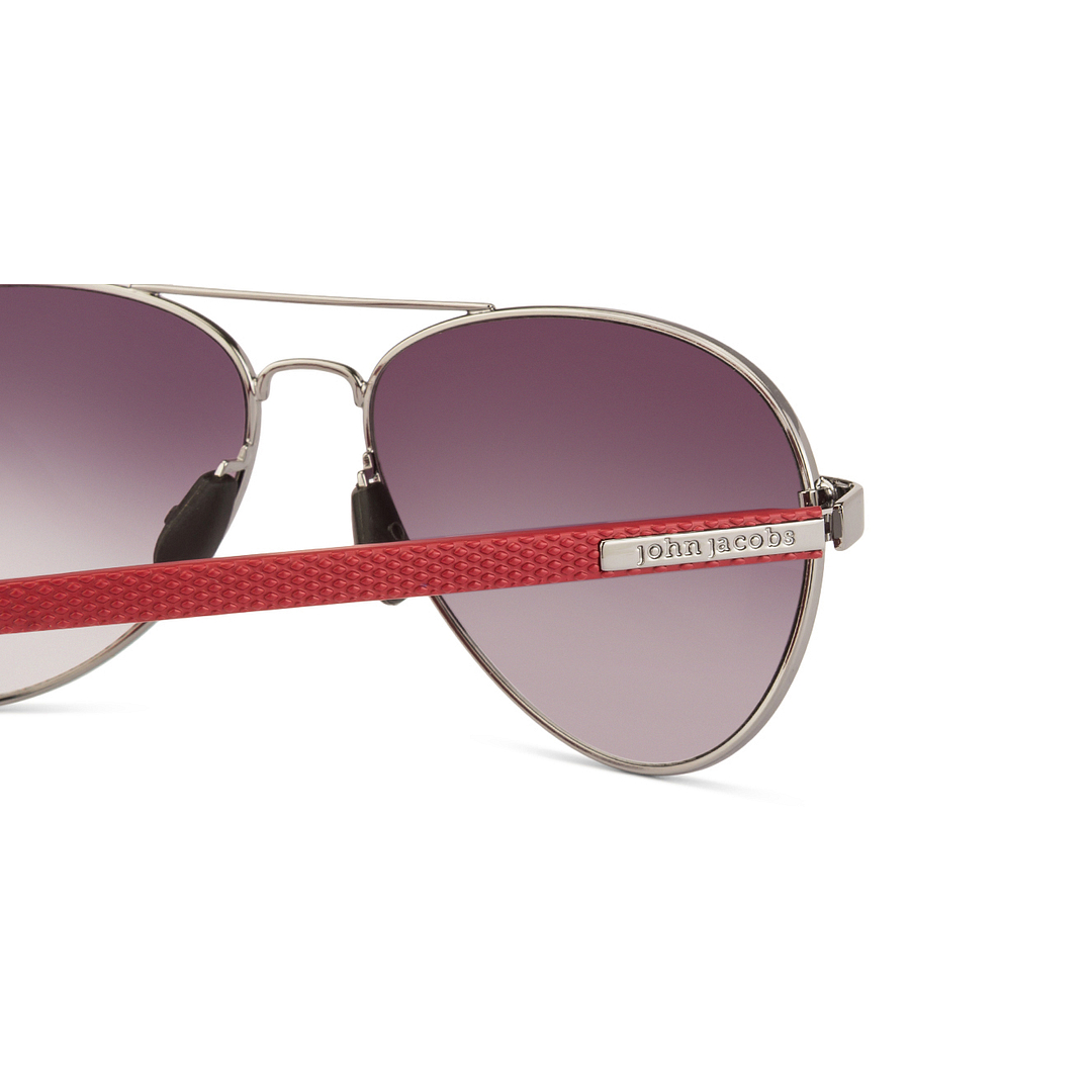 John Jacobs Gunmetal Full Rim Aviator left side