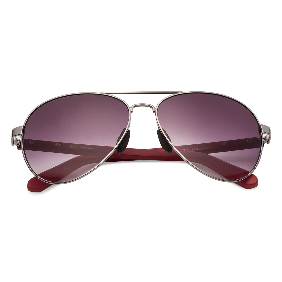 John Jacobs Gunmetal Full Rim Aviator left side