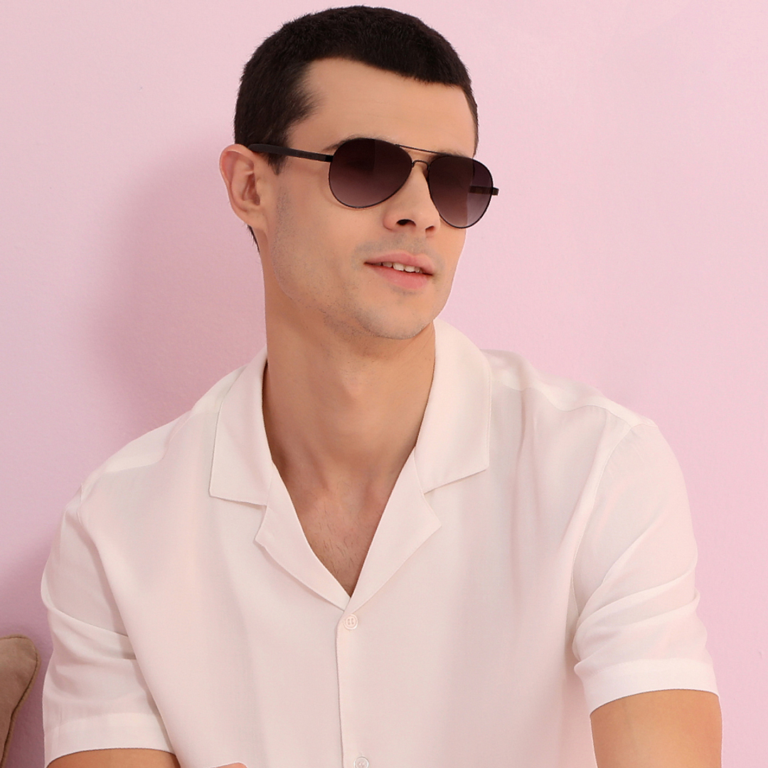 John Jacobs Online Black Full Rim Aviator right side