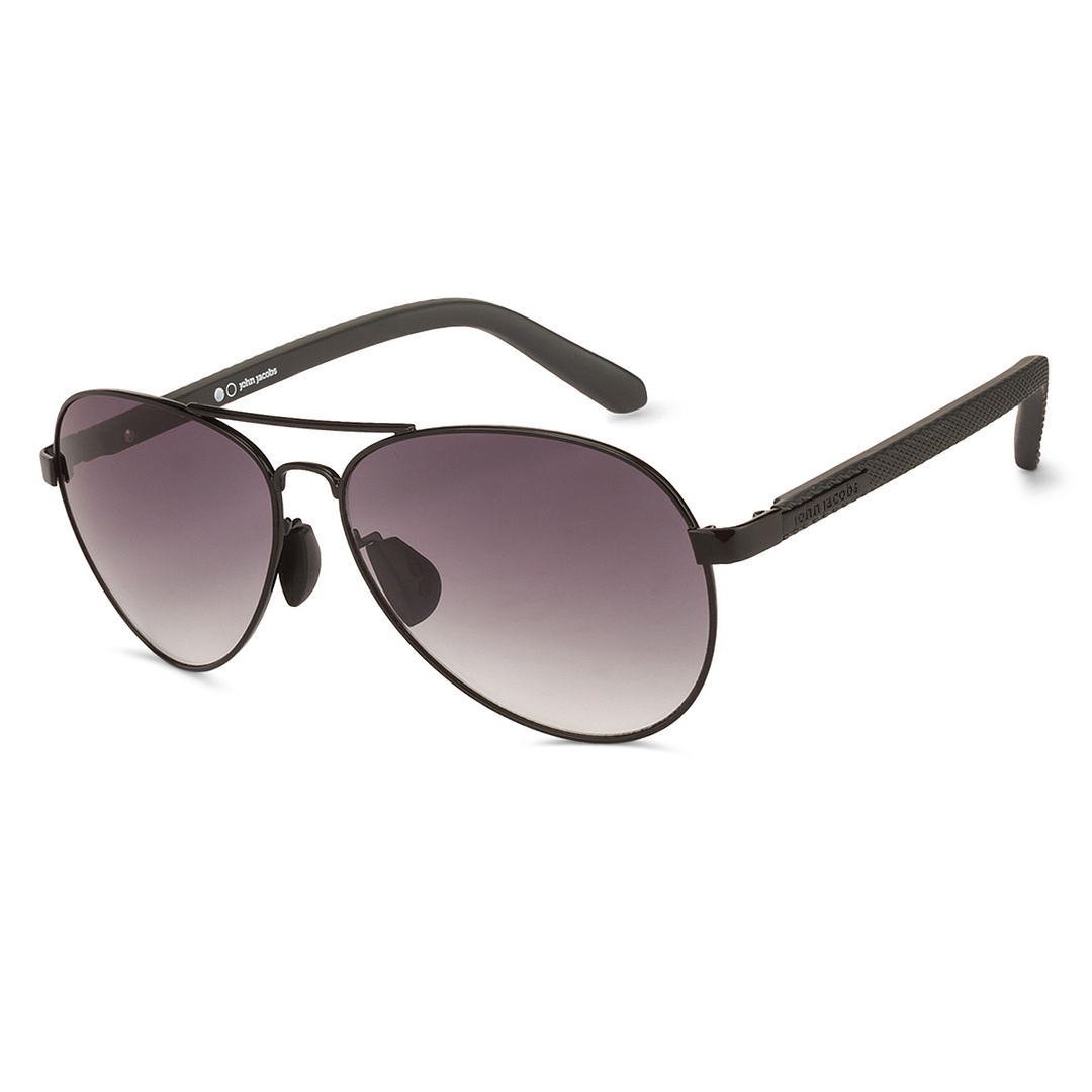 John Jacobs Online Black Full Rim Aviator right side