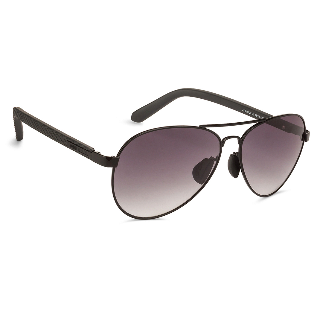 John Jacobs Online Black Full Rim Aviator left side