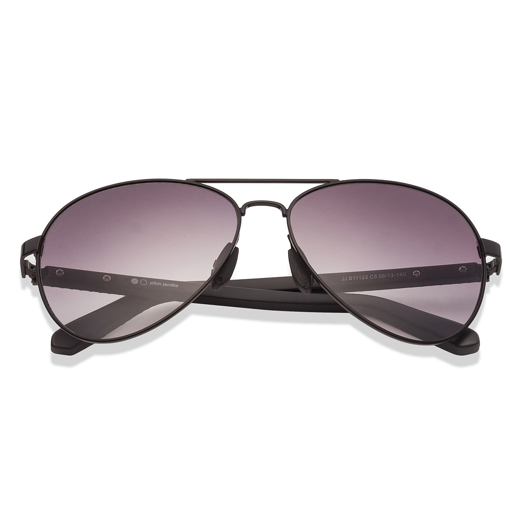 John Jacobs Online Black Full Rim Aviator right side