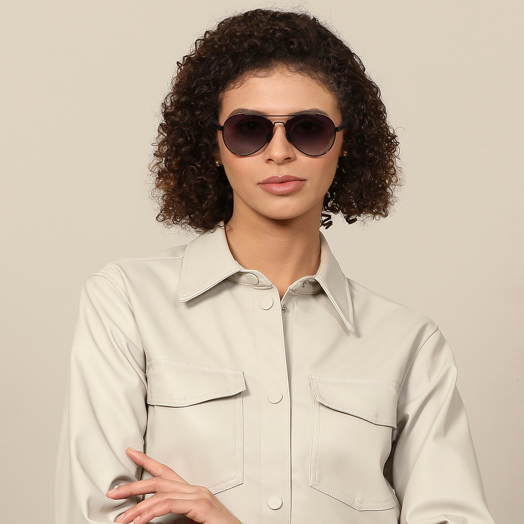 John Jacobs Black Full Rim Aviator right side