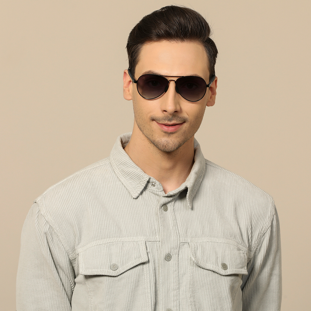 John Jacobs Black Full Rim Aviator right side