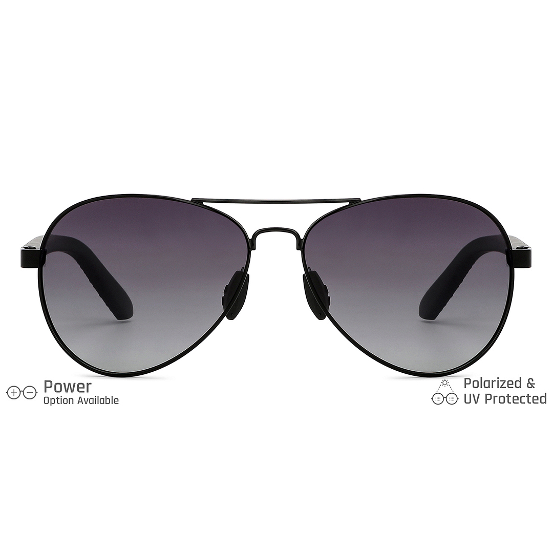 John Jacobs Black Full Rim Aviator left side