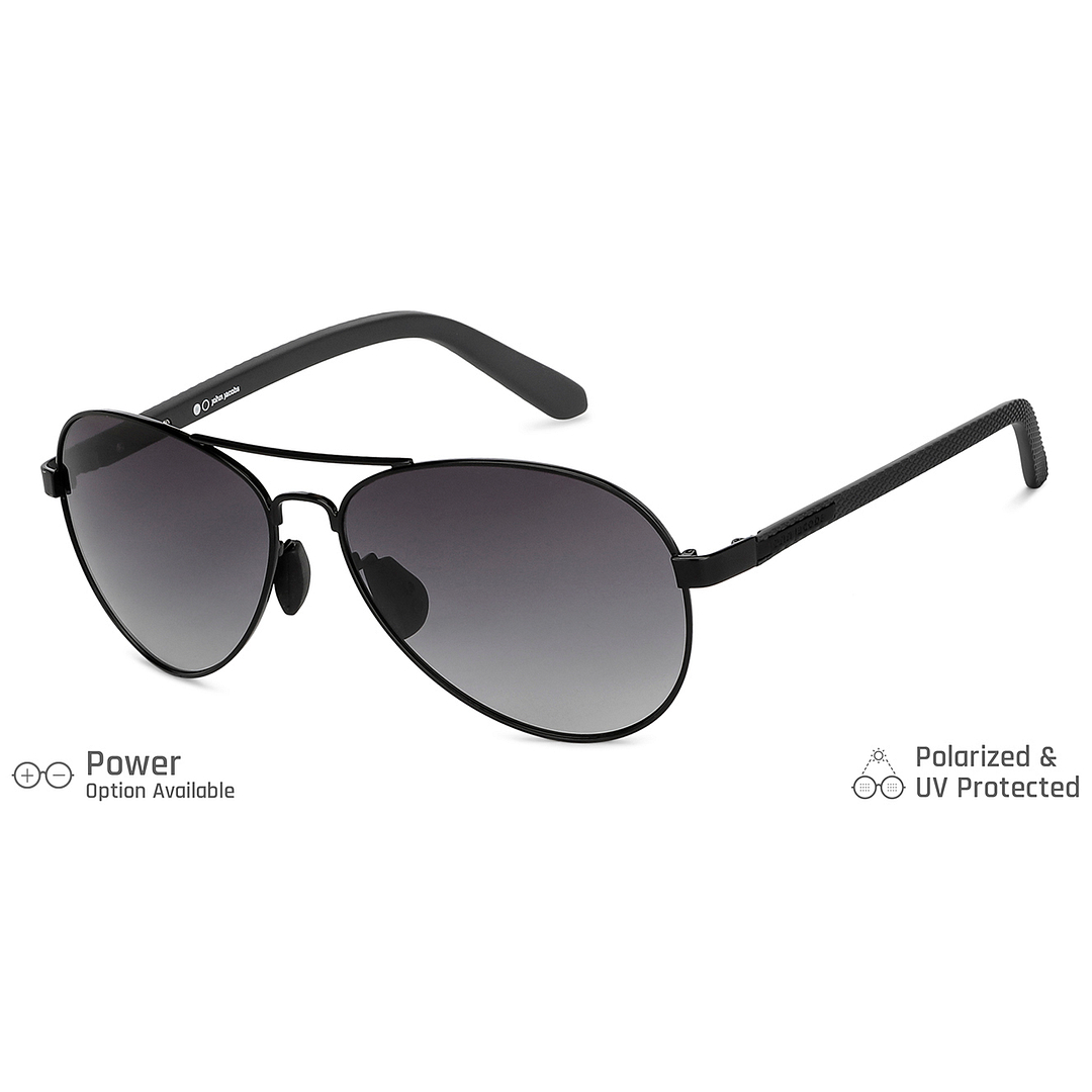 John Jacobs Black Full Rim Aviator right side