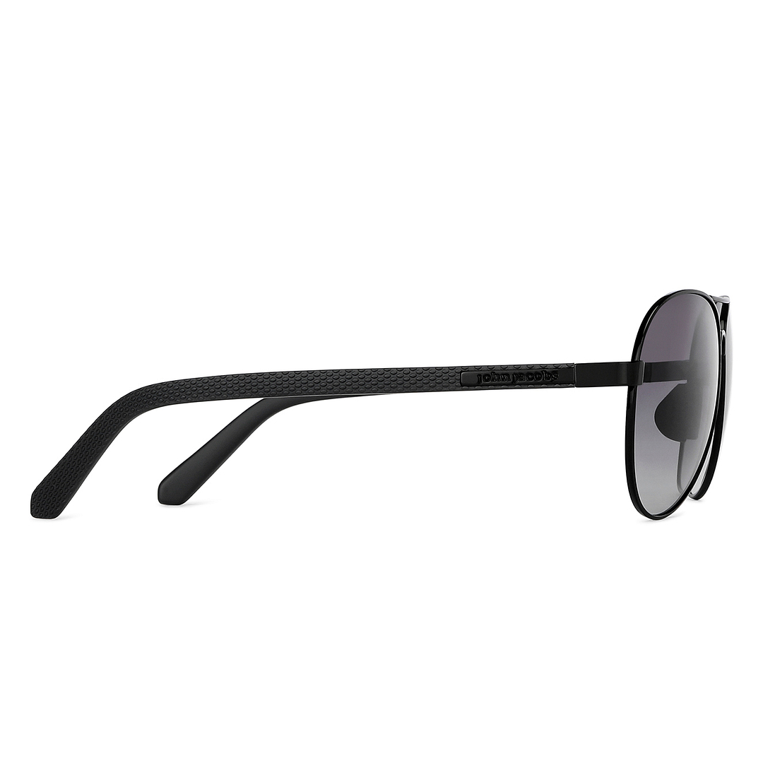 John Jacobs Black Full Rim Aviator right side