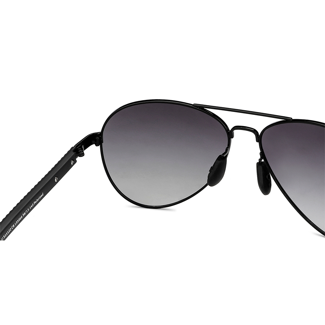 John Jacobs Black Full Rim Aviator left side