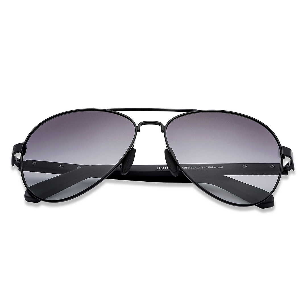 John Jacobs Black Full Rim Aviator right side