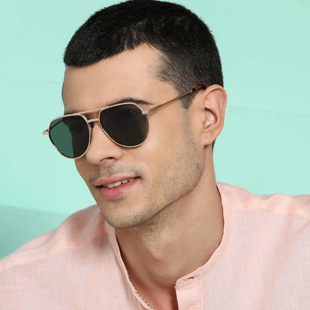 John Jacobs Gold Full Rim Aviator right side