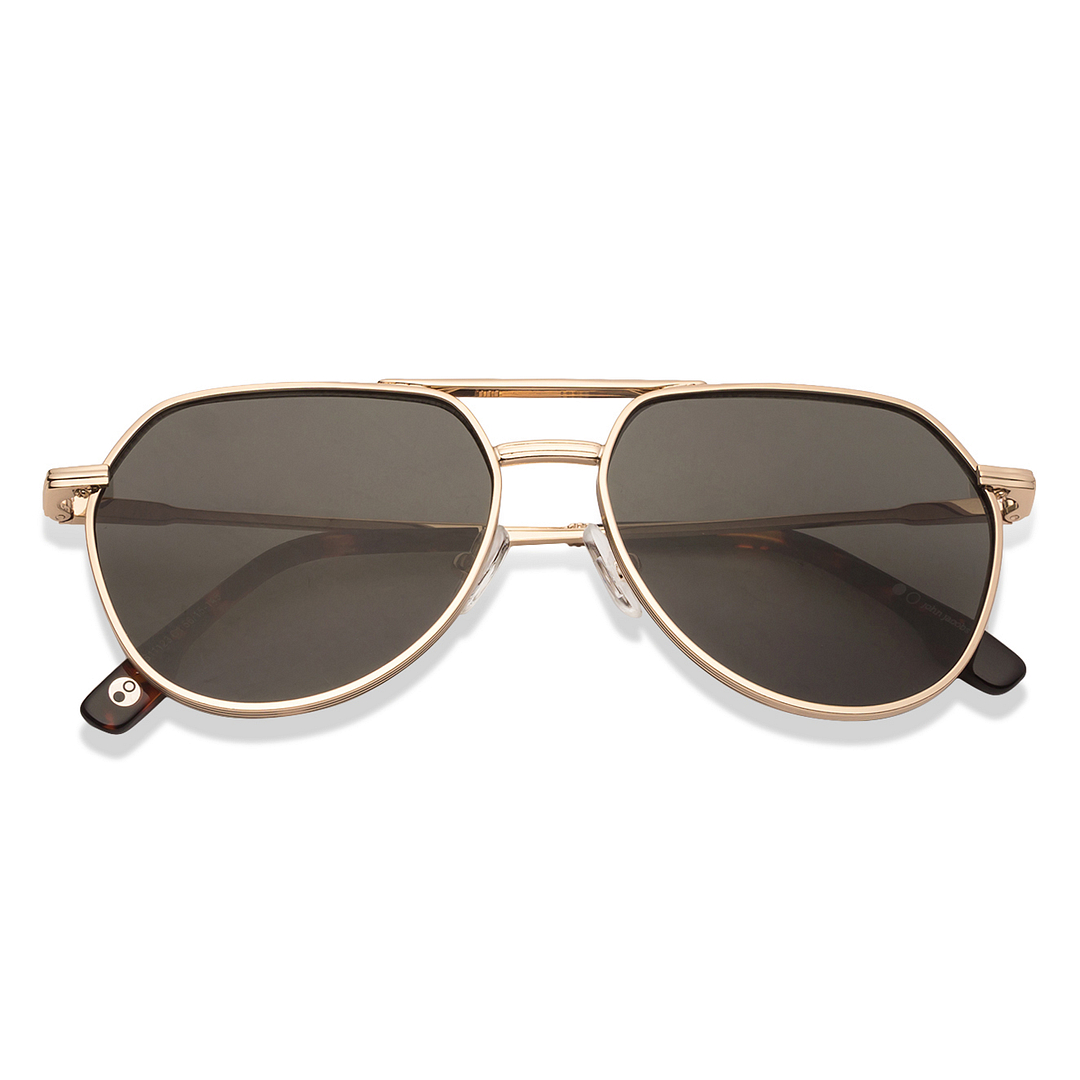 John Jacobs Gold Full Rim Aviator right side